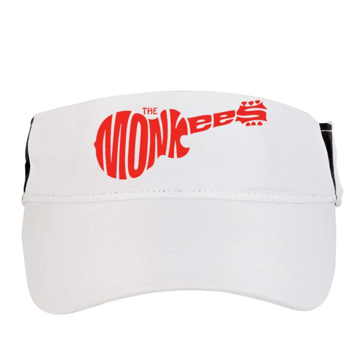 The Monkees Classic Red Guitar Logo White Adult Drive Performance Visor