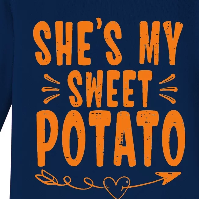 Thanksgiving Matching Couple SheS My Sweet Potato I Yam Baby Long Sleeve Bodysuit