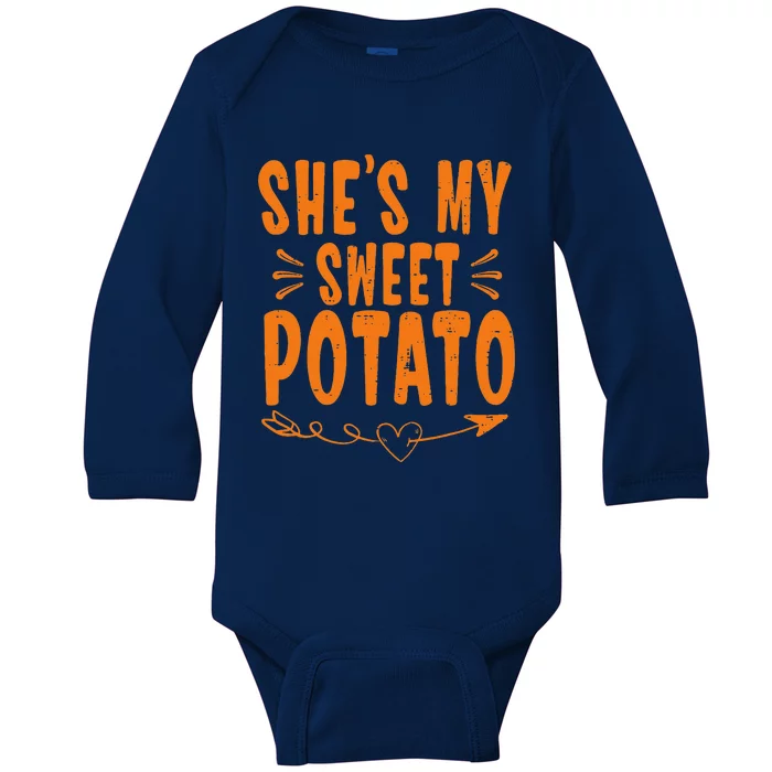 Thanksgiving Matching Couple SheS My Sweet Potato I Yam Baby Long Sleeve Bodysuit