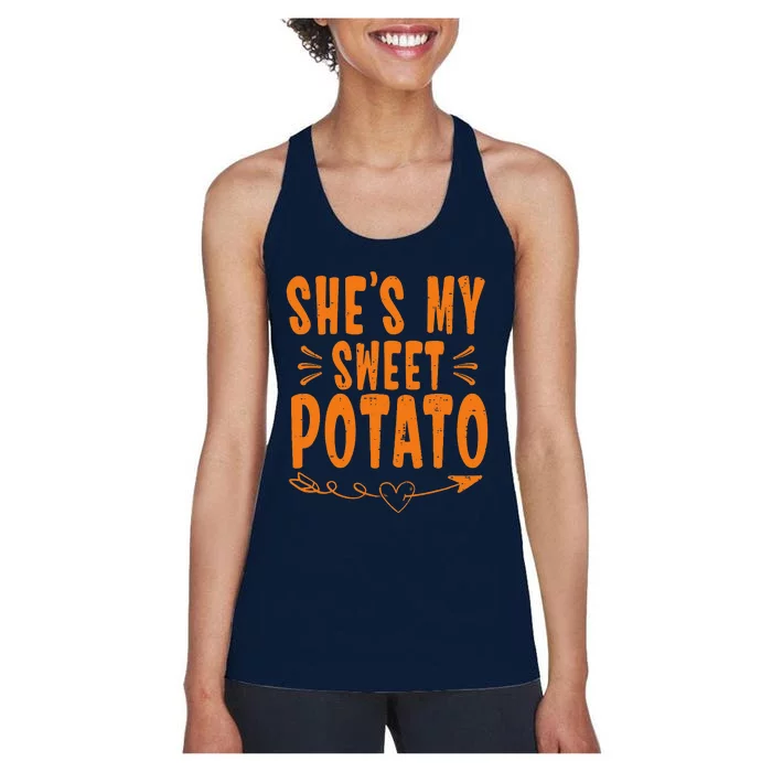 Thanksgiving Matching Couple SheS My Sweet Potato I Yam Women's Racerback Tank