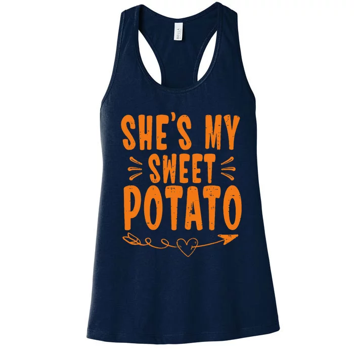 Thanksgiving Matching Couple SheS My Sweet Potato I Yam Women's Racerback Tank