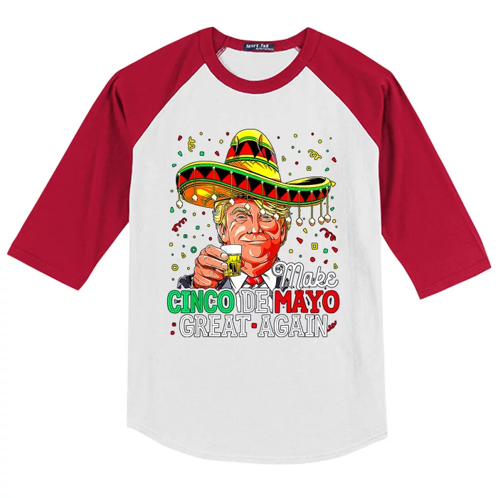 Trump Make Cinco De Mayo Great Again Kids Colorblock Raglan Jersey