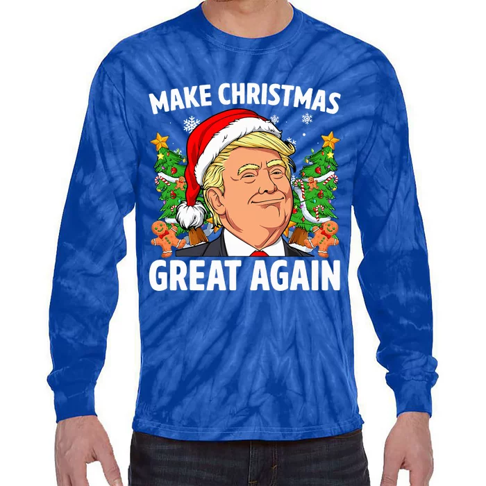 Trump Make Christmas Great Again Ugly Christmas Sweater Xmas Tie-Dye Long Sleeve Shirt