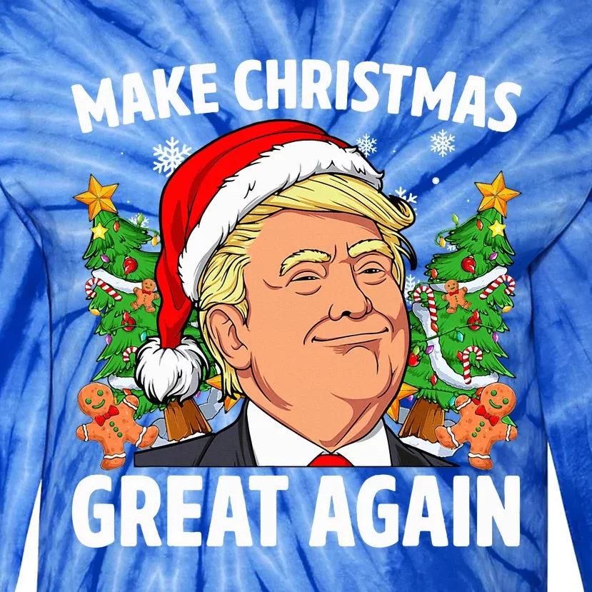 Trump Make Christmas Great Again Ugly Christmas Sweater Xmas Tie-Dye Long Sleeve Shirt