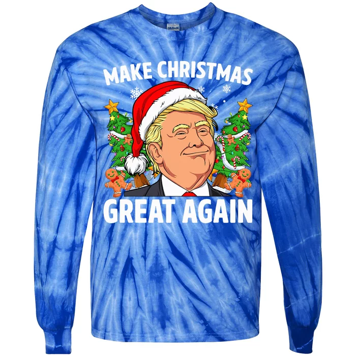 Trump Make Christmas Great Again Ugly Christmas Sweater Xmas Tie-Dye Long Sleeve Shirt