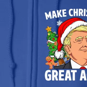 Trump Make Christmas Great Again Ugly Christmas Sweater Xmas Full Zip Hoodie