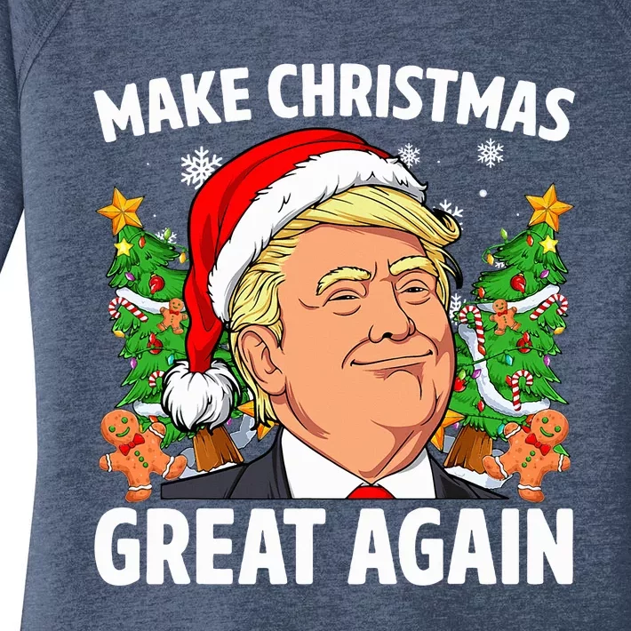 Trump Make Christmas Great Again Ugly Christmas Sweater Xmas Women's Perfect Tri Tunic Long Sleeve Shirt