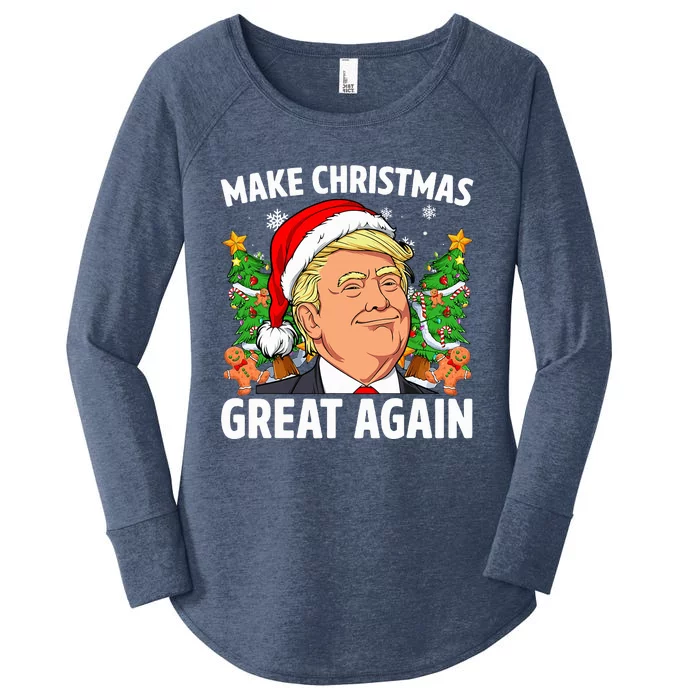 Trump Make Christmas Great Again Ugly Christmas Sweater Xmas Women's Perfect Tri Tunic Long Sleeve Shirt