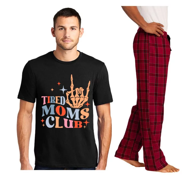 Tired Moms Club Funny Mom Saying Cute Mom Mommy Groovy Pajama Set