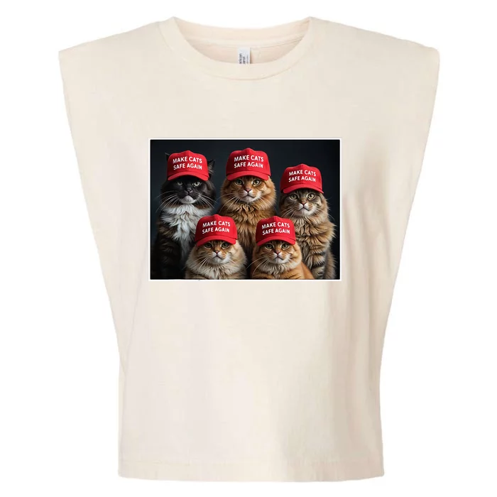 Trump Make Cats Safe Again Red Hat 2024 Debate Garment-Dyed Women's Muscle Tee