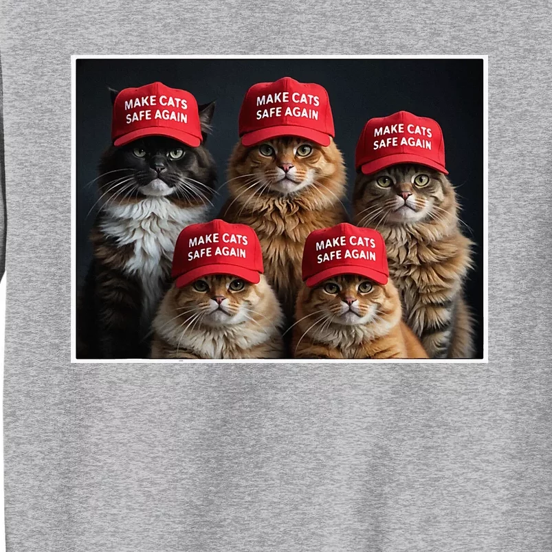 Trump Make Cats Safe Again Red Hat 2024 Debate Tall Sweatshirt