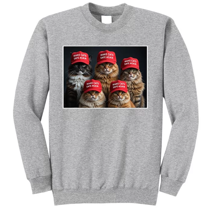 Trump Make Cats Safe Again Red Hat 2024 Debate Tall Sweatshirt