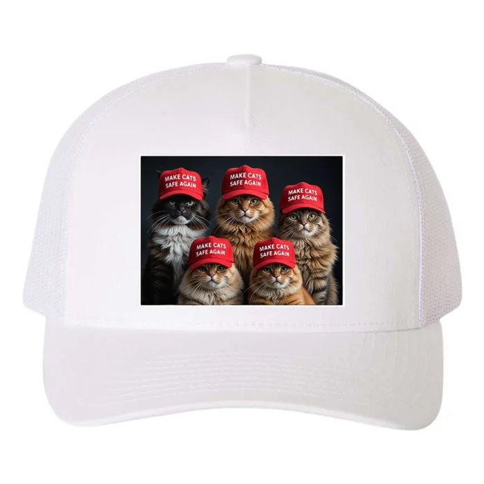 Trump Make Cats Safe Again Red Hat 2024 Debate Yupoong Adult 5-Panel Trucker Hat