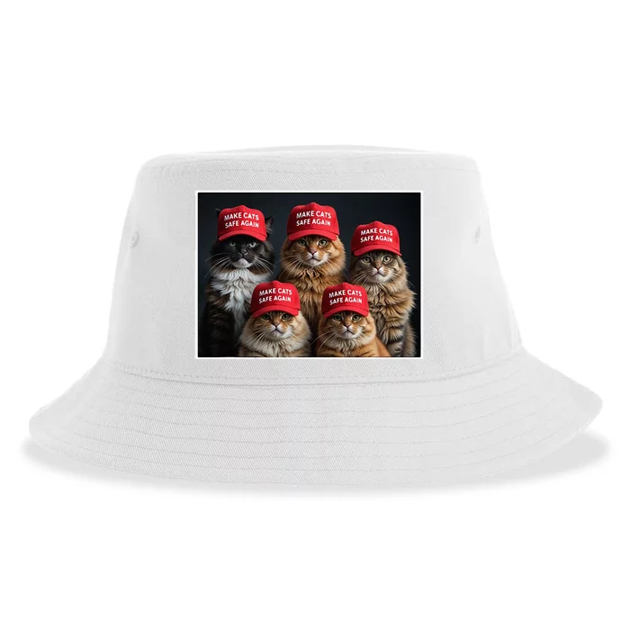 Trump Make Cats Safe Again Red Hat 2024 Debate Sustainable Bucket Hat