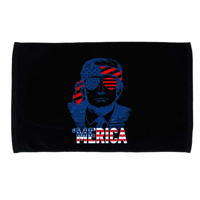 Trump Merica Cool Gift Trump Funny 4th Of July Pro Trump Cool Gift Microfiber Hand Towel