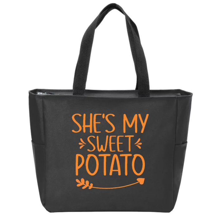 Thanksgiving Matching Couples Outfit Sweet Potato Yes I Yam Zip Tote Bag