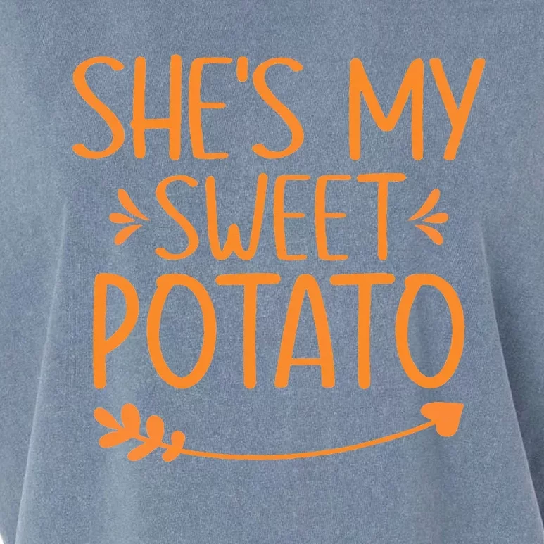 Thanksgiving Matching Couples Outfit Sweet Potato Yes I Yam Garment-Dyed Women's Muscle Tee