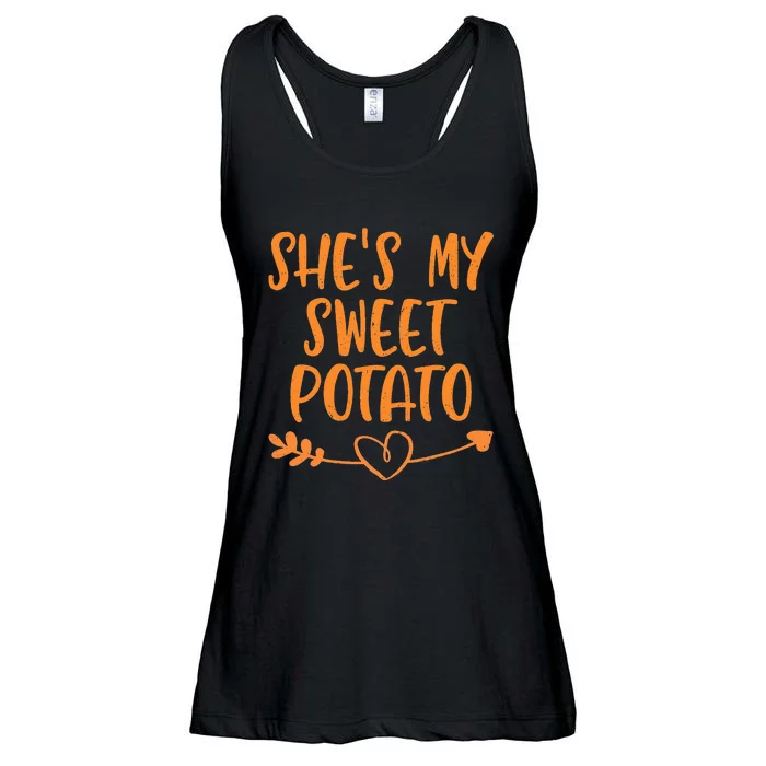 Thanksgiving Matching Couple SheS My Sweet Potato I Yam Set Ladies Essential Flowy Tank