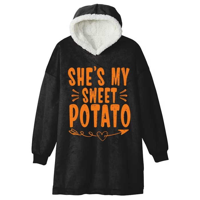 Thanksgiving Matching Couple SheS My Sweet Potato I Yam Hooded Wearable Blanket