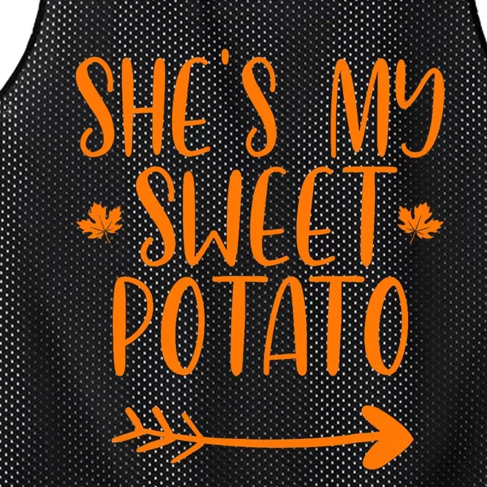 Thanksgiving Matching Couples SheS My Sweet Potato I Yam Mesh Reversible Basketball Jersey Tank