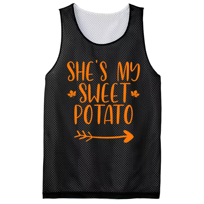 Thanksgiving Matching Couples SheS My Sweet Potato I Yam Mesh Reversible Basketball Jersey Tank