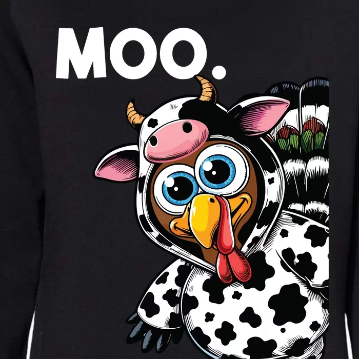 Turkey Moo Cow Costume Funny Thanksgiving Halloween Womens California Wash Sweatshirt