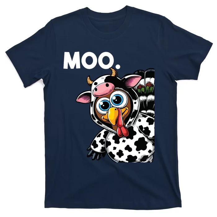 Turkey Moo Cow Costume Funny Thanksgiving Halloween T-Shirt