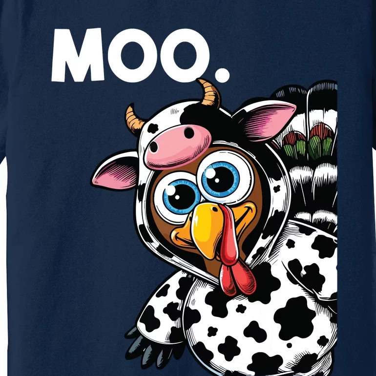 Turkey Moo Cow Costume Funny Thanksgiving Halloween Premium T-Shirt