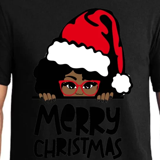 That Melanin Christmas Mrs Claus Santa Black Peeking Claus Cool Gift Pajama Set