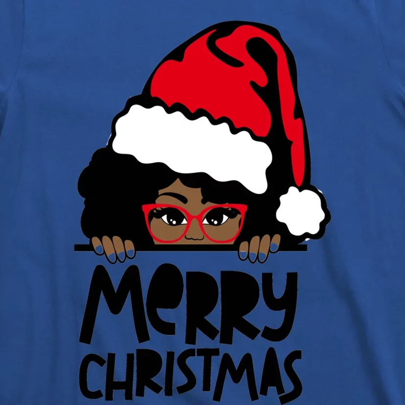 That Melanin Christmas Mrs Claus Santa Black Peeking Claus Cool Gift T-Shirt