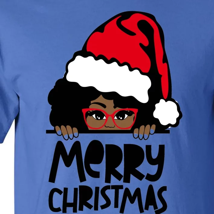 That Melanin Christmas Mrs Claus Santa Black Peeking Claus Cool Gift Tall T-Shirt