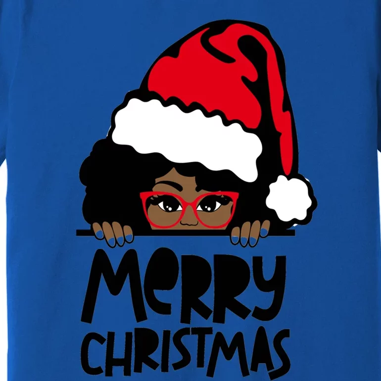 That Melanin Christmas Mrs Claus Santa Black Peeking Claus Cool Gift Premium T-Shirt