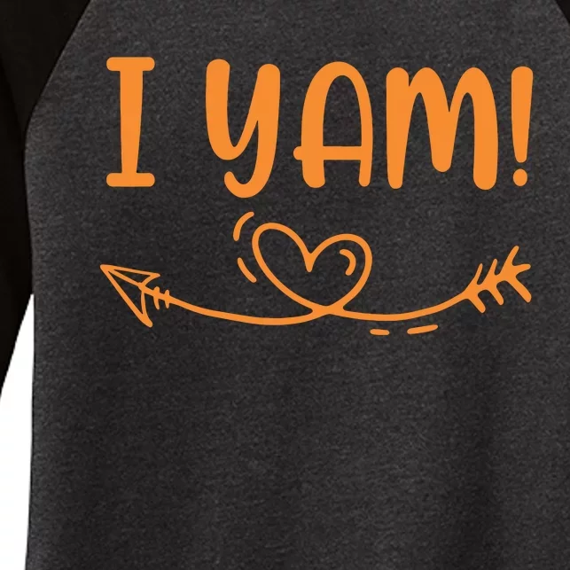 Thanksgiving Matching Couple SheS My Sweet Potato I Yam Set Women's Tri-Blend 3/4-Sleeve Raglan Shirt