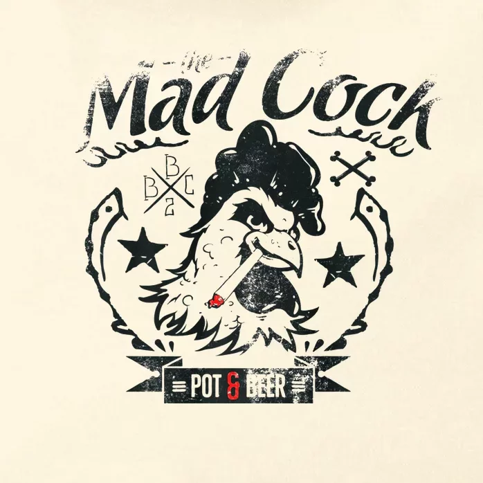 The Mad Cock Pot & Beer Zip Tote Bag