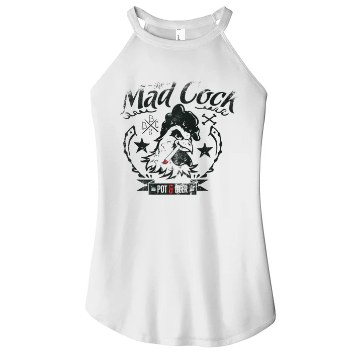 The Mad Cock Pot & Beer Women’s Perfect Tri Rocker Tank