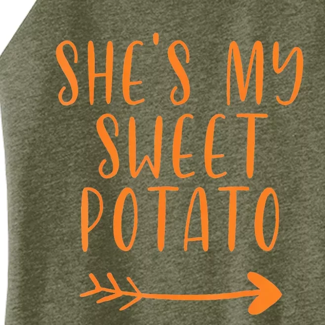 Thanksgiving Matching Couple She'S My Sweet Potato I Yam Set Women’s Perfect Tri Rocker Tank