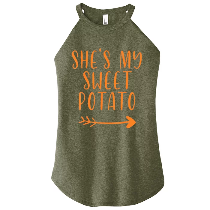 Thanksgiving Matching Couple She'S My Sweet Potato I Yam Set Women’s Perfect Tri Rocker Tank