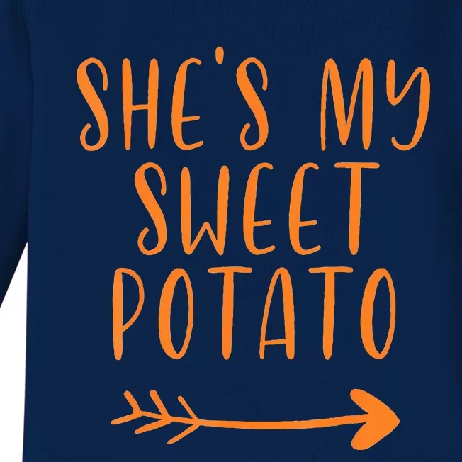 Thanksgiving Matching Couple She'S My Sweet Potato I Yam Set Baby Long Sleeve Bodysuit