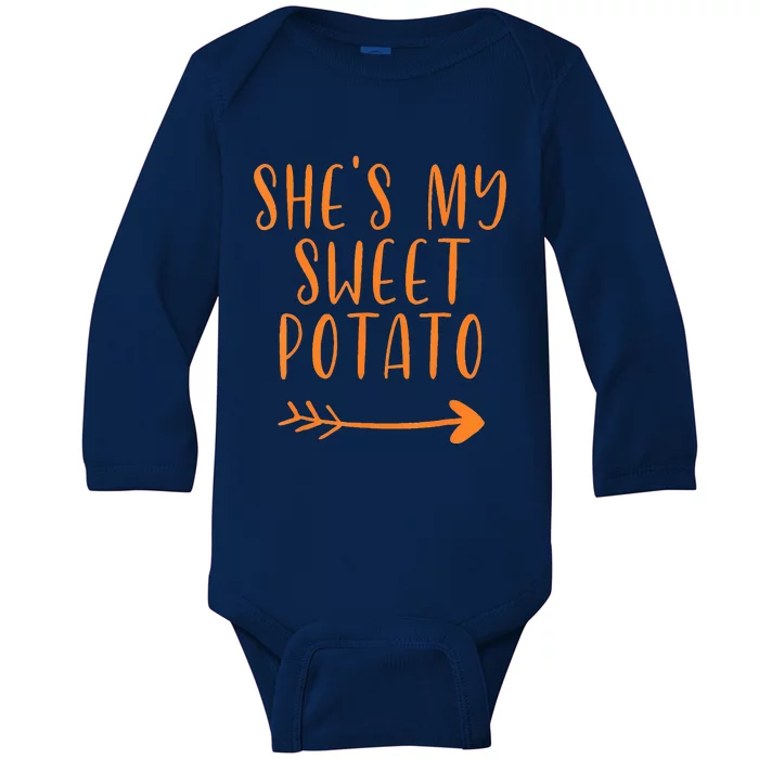 Thanksgiving Matching Couple She'S My Sweet Potato I Yam Set Baby Long Sleeve Bodysuit