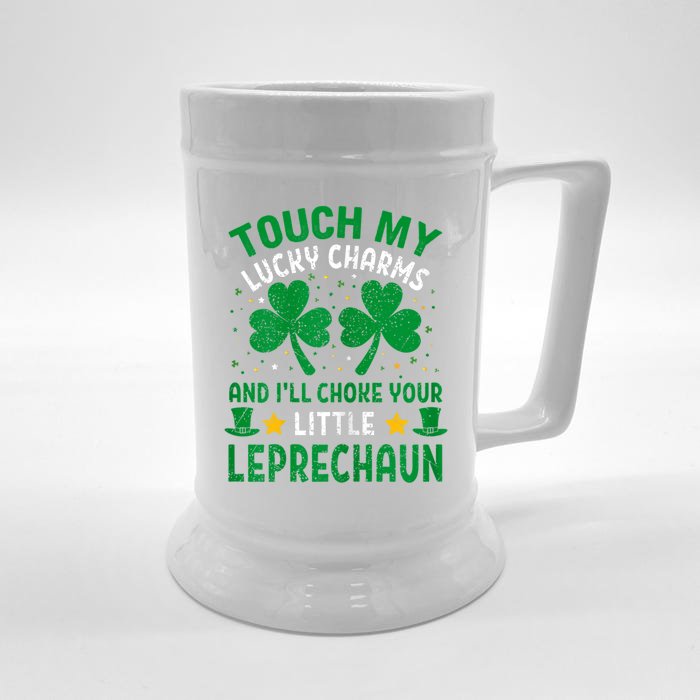 Touch My Charms Choke Your Leprechaun St Patricks Day Front & Back Beer Stein