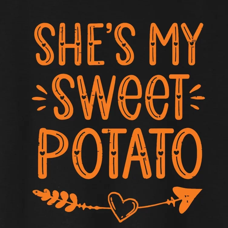 Thanksgiving Matching Couples SheS My Sweet Potato I Yam Women's Crop Top Tee