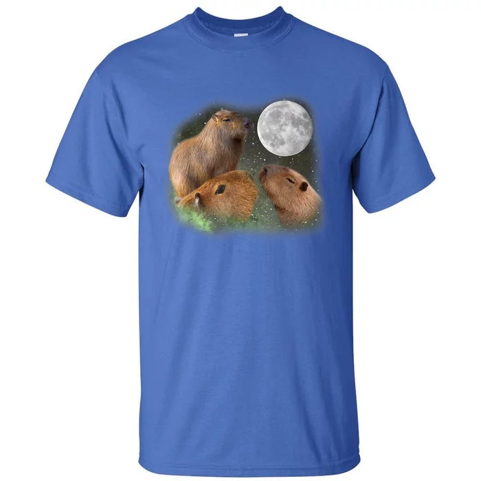 Three Moon Capybaras Cute Gift Funny Cute Animal Parody Tee Tall T-Shirt