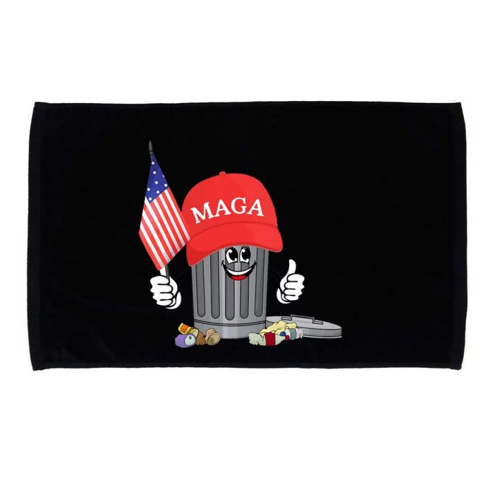 Trump Maga Cartoon Garbage Can American Flag Microfiber Hand Towel