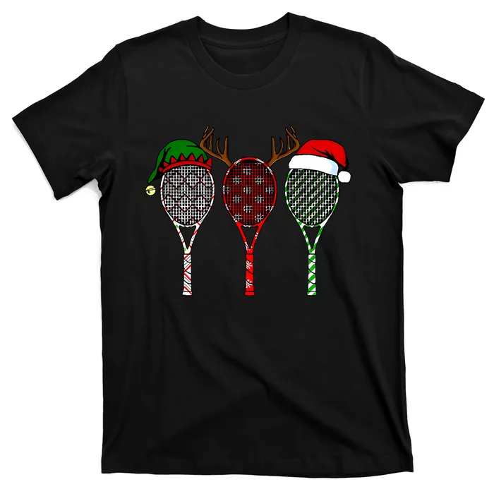 Tennis Merry Chistmas 3 Tennis Racket Christmas T-Shirt