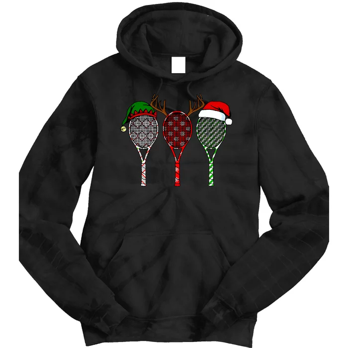 Tennis Merry Chistmas 3 Tennis Racket Christmas Tie Dye Hoodie