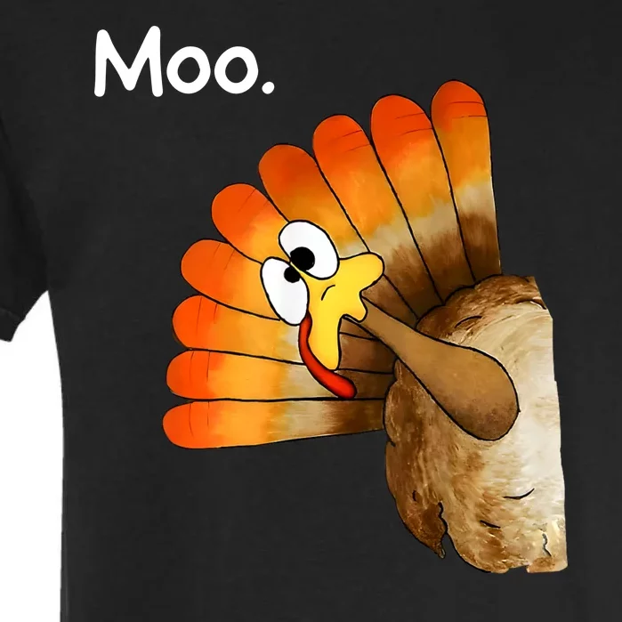 Turkey Moo Cow Funny Thanksgiving Garment-Dyed Heavyweight T-Shirt