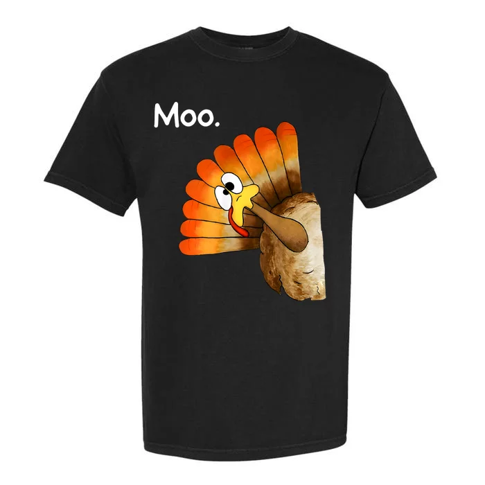 Turkey Moo Cow Funny Thanksgiving Garment-Dyed Heavyweight T-Shirt