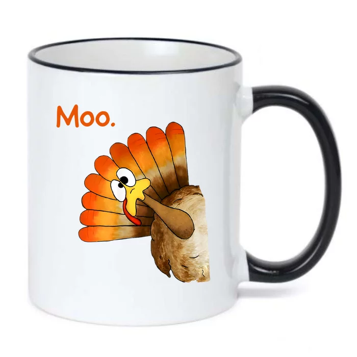 Turkey Moo Cow Funny Thanksgiving Black Color Changing Mug