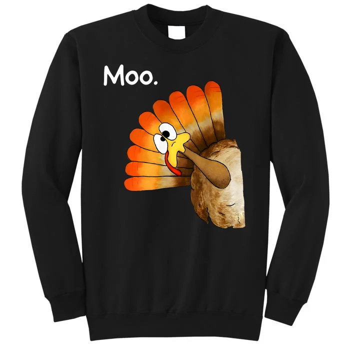 Turkey Moo Cow Funny Thanksgiving Sweatshirt