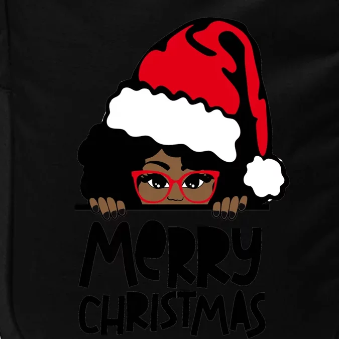 That Melanin Christmas Mrs Claus Santa Black Peeking Claus Gift Impact Tech Backpack